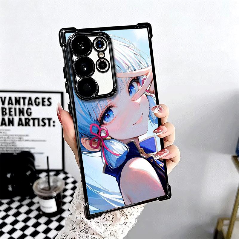Genshin Impact Kamisato Ayaka Plating Phone Case For Samsung Galaxy S24 S25 FE S26 Edge S23 Ultra S22 S21 Plus S20 Anti-Fall Air