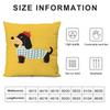 Cute Dachshund Cushion Cover Plush Fabric Soft Double-Sided Printed Sofa Warm Winter Home Child Gift Pillow Case