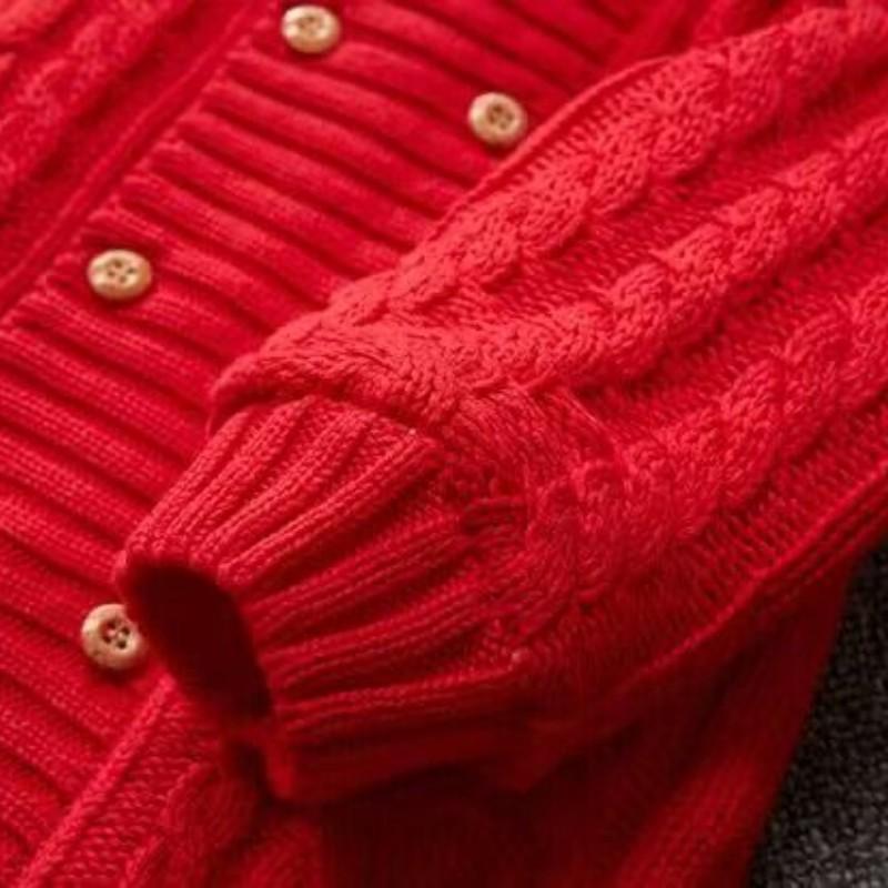 Thick Warm Infant Newborn Sweater Jumpsuit Hooded Kid Toddler Outerwear Baby Rompers