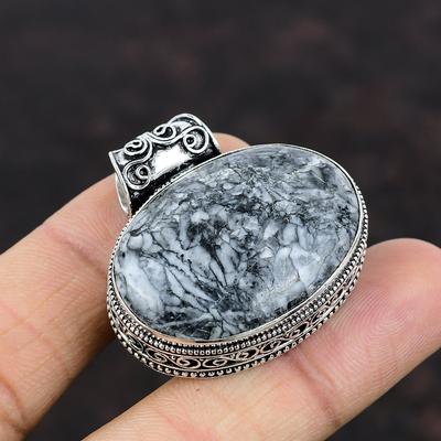 Ciondolo in pietra preziosa di diaspro pinolitico Ciondolo fatto a mano Ciondolo in argento sterling 925 Ciondolo in pietra preziosa di diaspro pinolitico Regalo per la mamma Meraviglioso ciondolo vintage