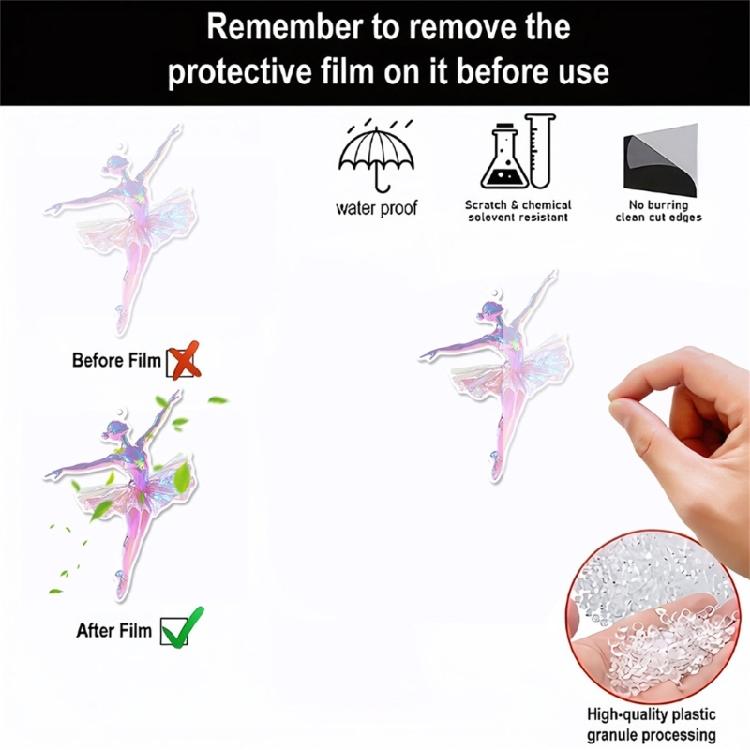 Set Of 5 Ballet Dancer 2D Ornament Acrylic Pendants Christmas Tree Decoration Handmade Jewelry for Dance Enthusiasts