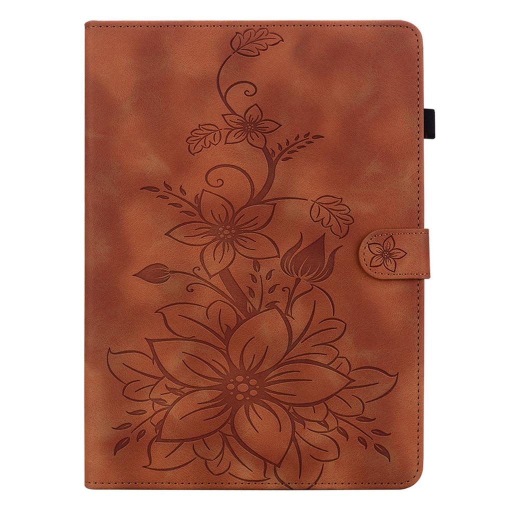 For Xiaomi Redmi K Pad Case Lily Flower Imprint Card Slots Leather Tablet Cover