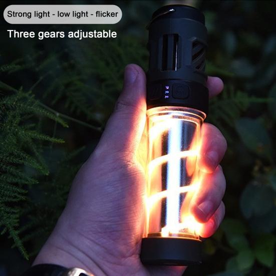 Outdoor Camping Light with Tripod Repellent Tablets 5 Modes Adjustable USB Rechargeable Multifunction LED Flashlight Lantern Tent Hanging Lamp