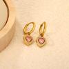 Clearly Colored Cubic Zirconia Drop Earrings For Woman Dancing Party Accessories Luxury Shiny Zircon Geometric Clip