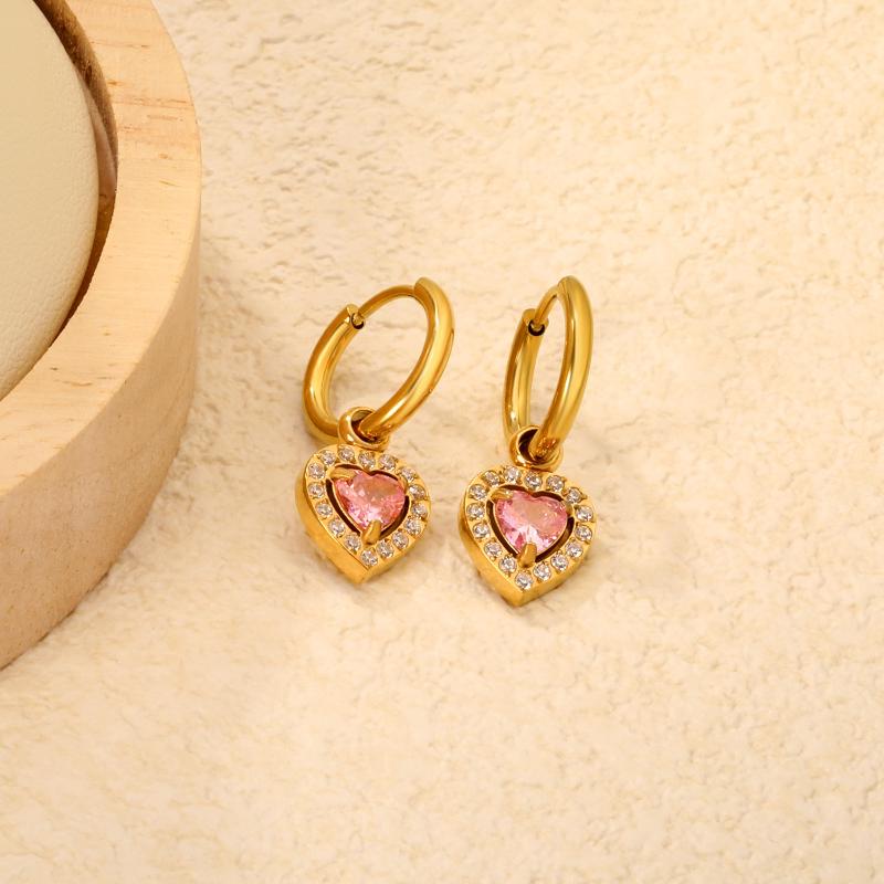 Clearly Colored Cubic Zirconia Drop Earrings For Woman Dancing Party Accessories Luxury Shiny Zircon Geometric Clip