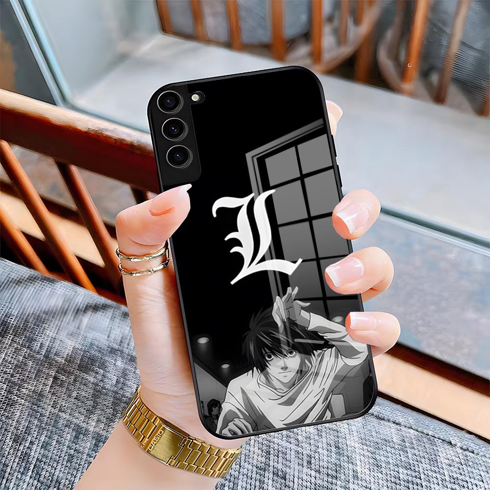 D-Death Note Phone Case For Samsung S25 Plus S20 S20 Plus S22 Ultra S23 FE S21 Plus S21 Ultra Glass Cover