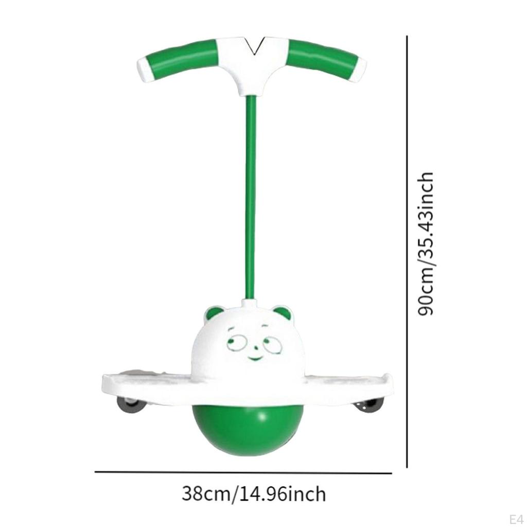 Bouncing Ball Kids Pogo Jump Board Balance PVC Material Non Slip Handle Cartoon Shape Suitable