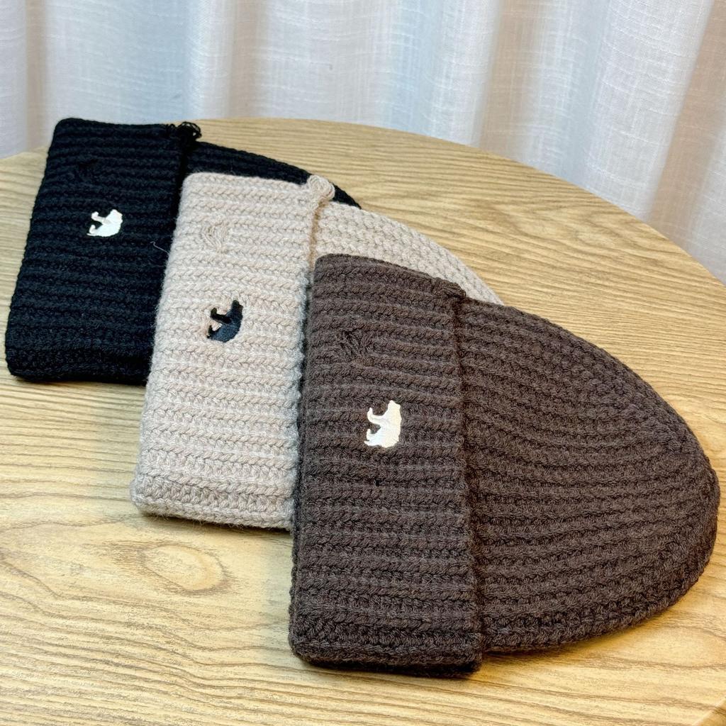 Knitted Hat for Women New Autumn and Winter Korean Version Versatile Warm Large Head Circumference Ear Protection Thickened Woolen Hat Small Face