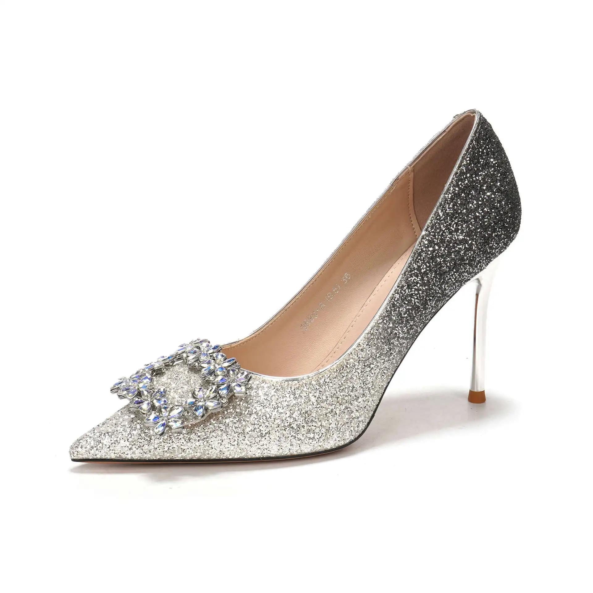 

Осенние роскошные женские туфли-лодочки со стразами и квадратной пряжкой, женские туфли на высоком каблуке, туфли для банкета, свадьбы 40