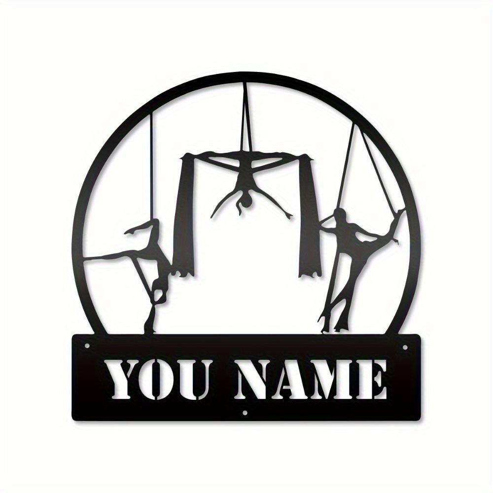Single Piece Custom Metal Wall Art Customized Aerial Hoop Design for Studio Holiday Christmas Decor