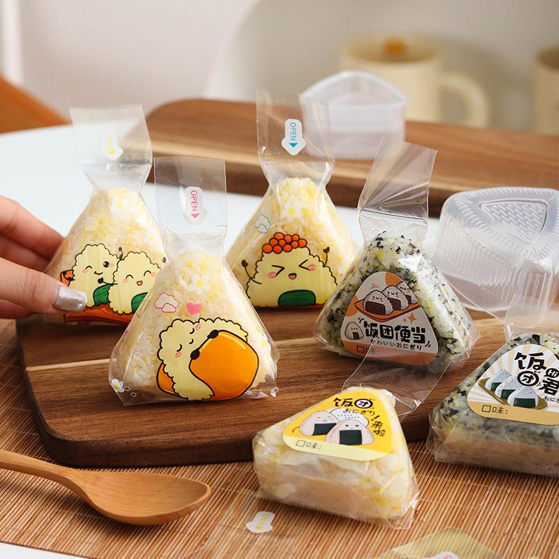 50 Pezzi Cartoni Animati Giapponesi Carini Per Sacchetto Confezionamento Palla di Riso Triangolare Sacchetto per Onigiri Sushi con Nori Stampo per Preparare Sushi Accessorio Bento