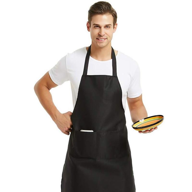 Moderner Polyester-Schürze mit einfarbigem Design für Restaurant- und Küchengebrauch