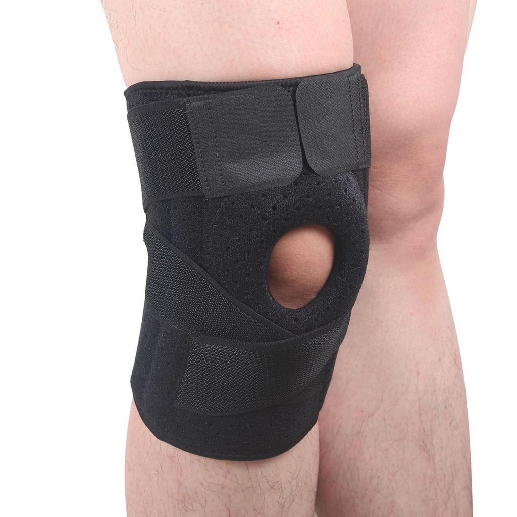 Knee Brace Support Sleeve Adjustable Open Patella Stabilizer Protector Sports Running Knee Wrap Arthritis Meniscus Tear Kneepad
