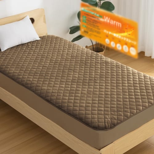 Colorsroom Doppelseitiges gepolstertes Spannbettlaken, Semi-Double, Winterwarmes ultrafeines Flanell, Wendbar, mit TEIJIN Mighty Top II, Antibakteriell, Geruchs-R