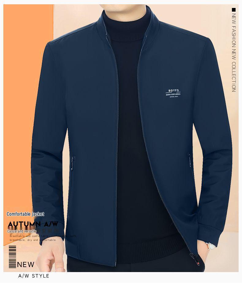 Men's Midlife Spring/Fall Stand Collar Jacket