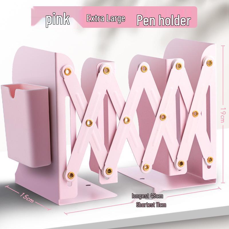 Zásuvný stolní regál na knihy s držákem na tužky a děličem knih pro studenty