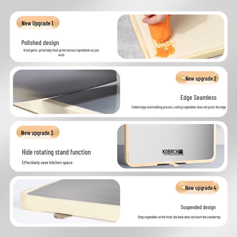 Kangbakh Anti-Mildew Stainless Steel Double-Sided Chopping Board