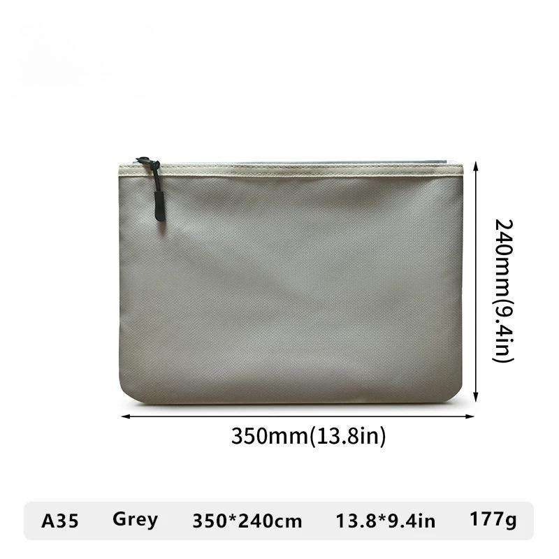Portable Fireproof Waterproof Document Envelope File Folder Cash Pouch With Zipper Fireproof Safe Money Bag For Home Office