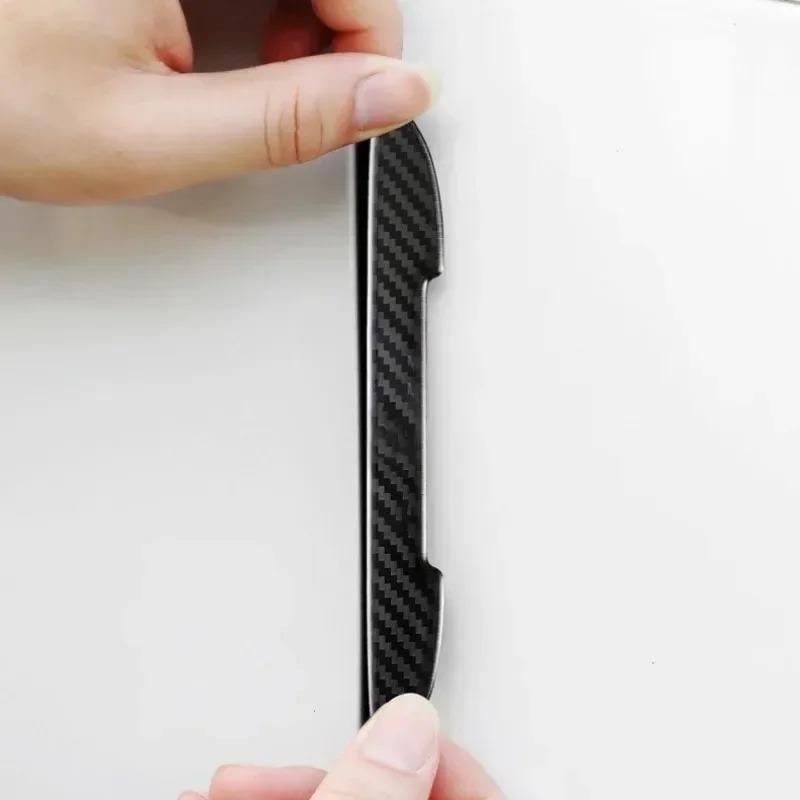 Carbon Fiber Look Car Door Protective Sticker Stripcar Body Rearview Mirror  Edge Anti-Collision Protector Anti-Scratch Stickers