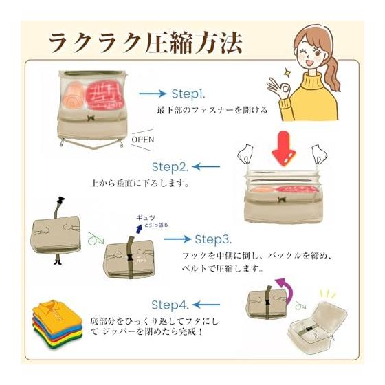 [Latest in 2026] Travel Pouch, Hanging Compression Bag for Travel, Travel Pouch, Travel Pouch, Compression Bag, 4 Tiers, Clothes Storage Rack,