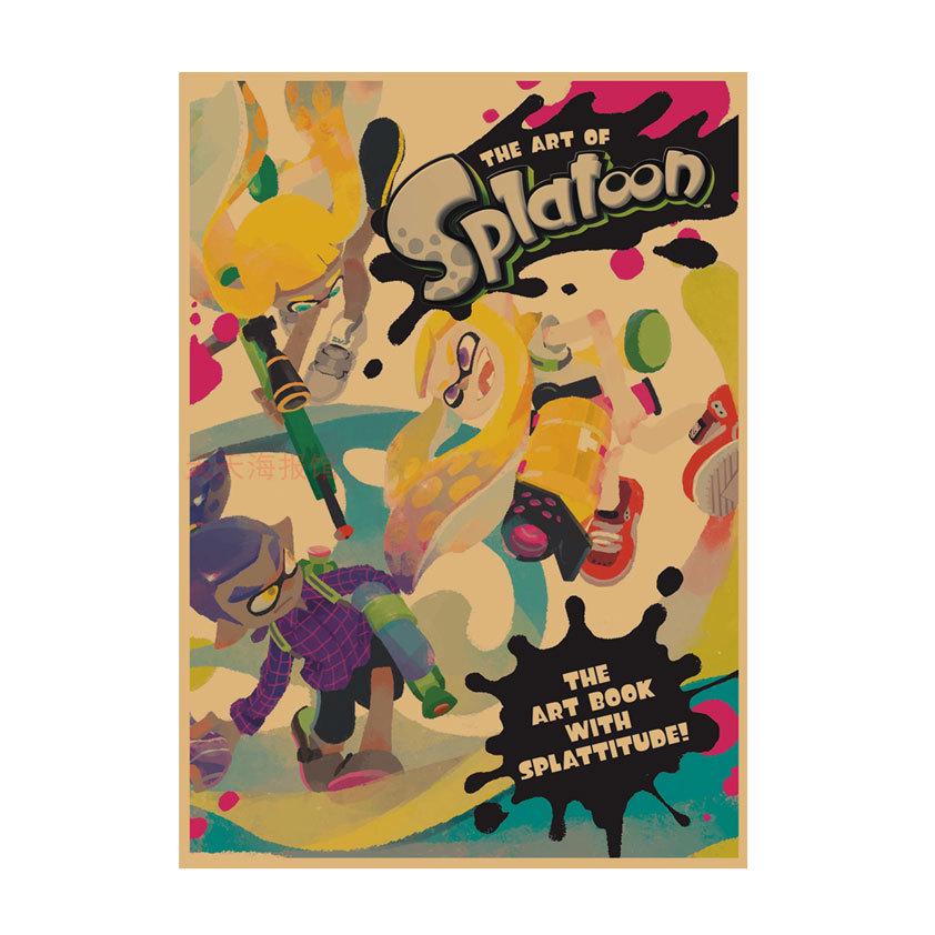 Splatoon Warriors Anime Poster - Retro Kraft Paper Wall Art for Game Rooms & Cafes
