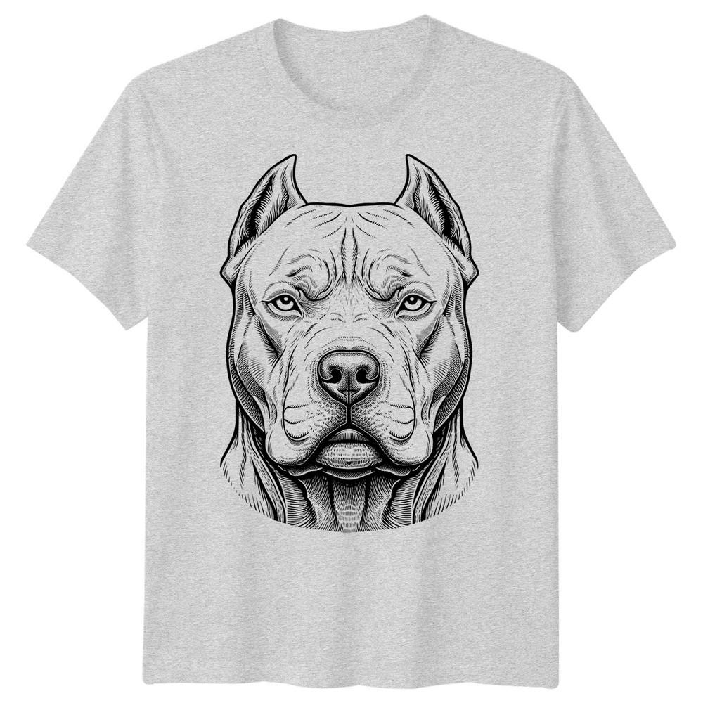 Pitbull Dog Animals Unisexs TShirt Engraving Style Graphic Tee