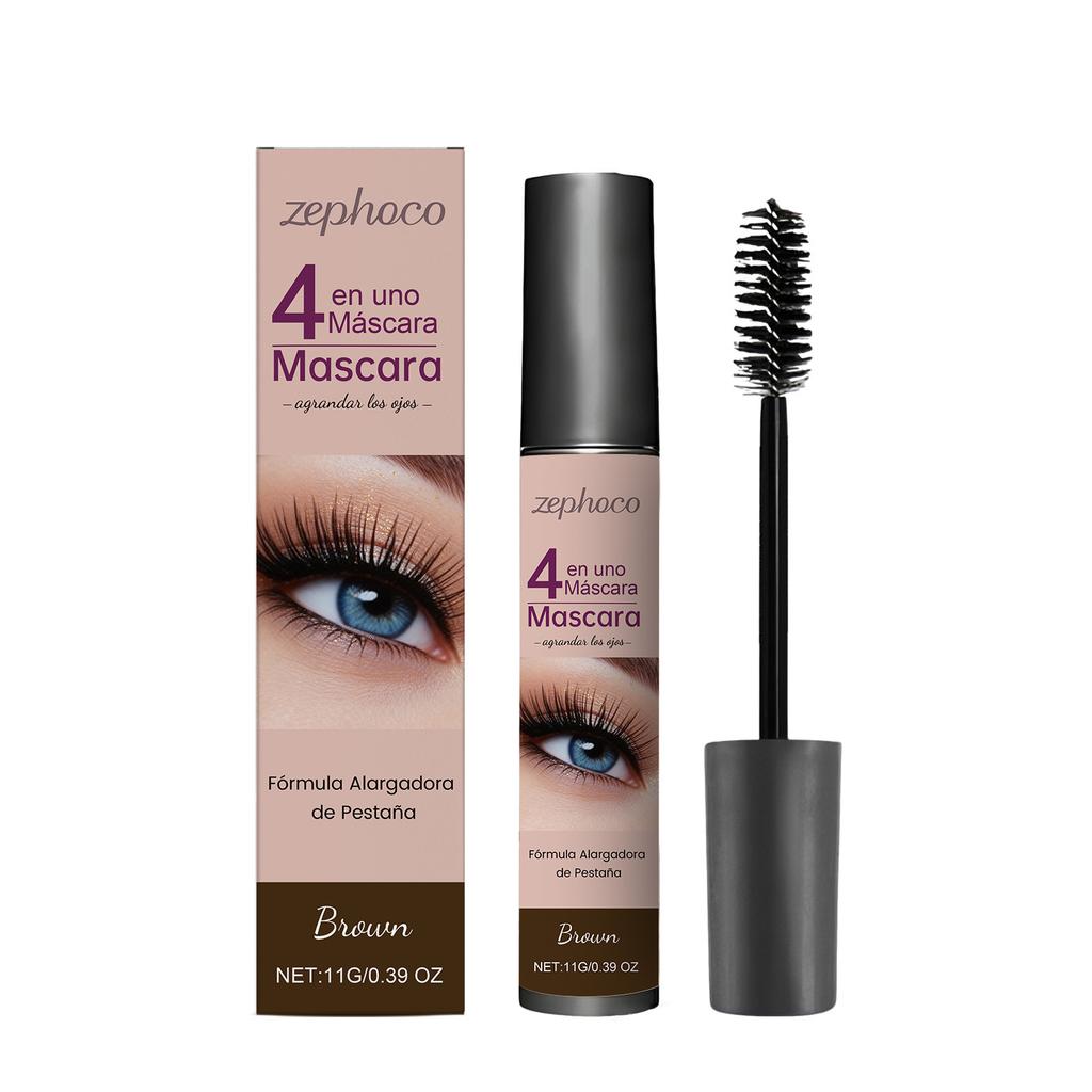 Zephoco Mascara Natürlicher Schwung Volumen Definierend Glatt Leichtes Augen Make-up Wasserfest Wischfest Verlängernd 3D-Effekt