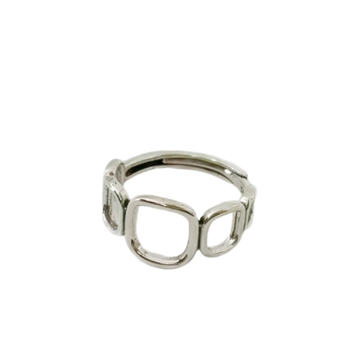 Vintage Korean Geometric Hollow Women s Ring - Versatile Simple Design