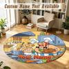 Round Rug Custom NameAsterix & Obelix Pattern Non Slip Carpet Home Floor Decor