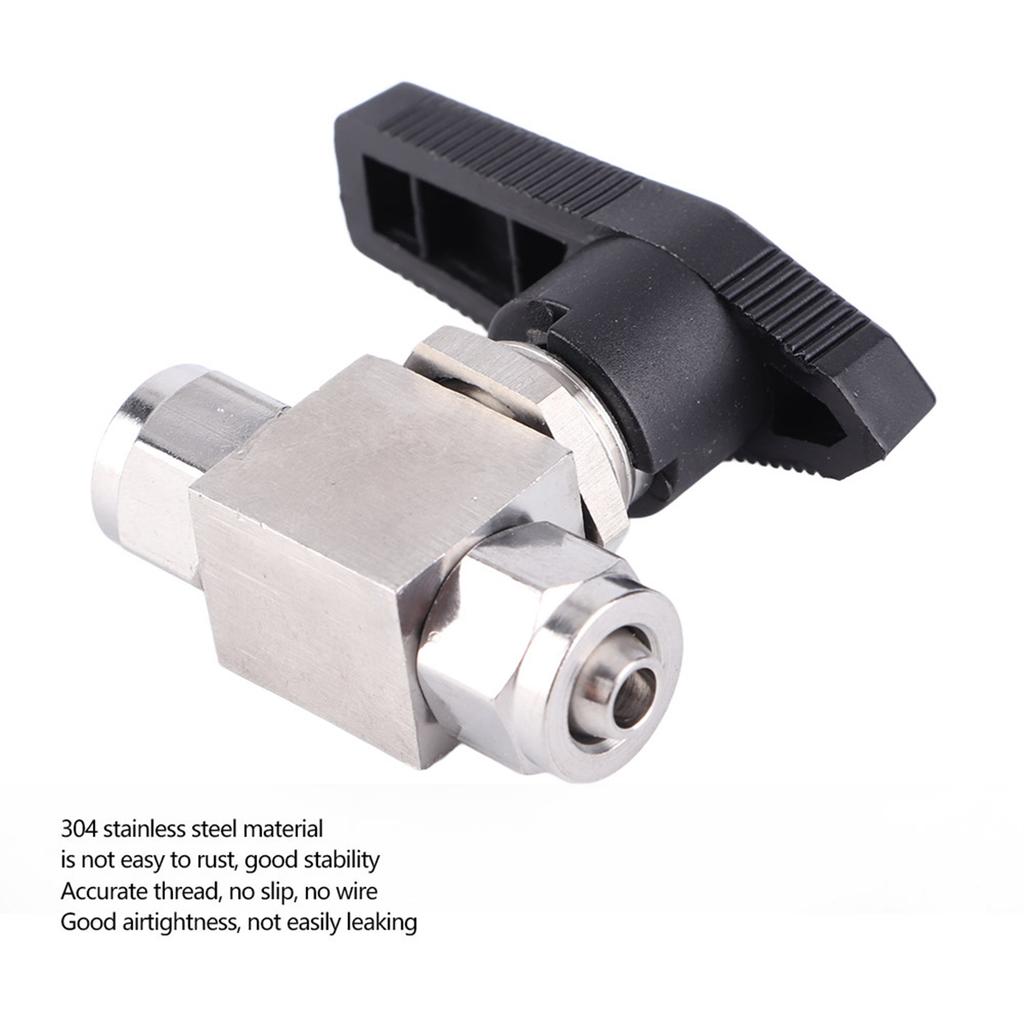 Straight In Ball Valve 304 Stainless Steel Quick Twisting Ball Valve for Water Air Pipe(8 X 6mm )