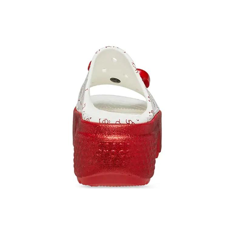 Crocs Stomp Slide Hello Kitty 50th Anniversary Red Glitter Women's 209815-100