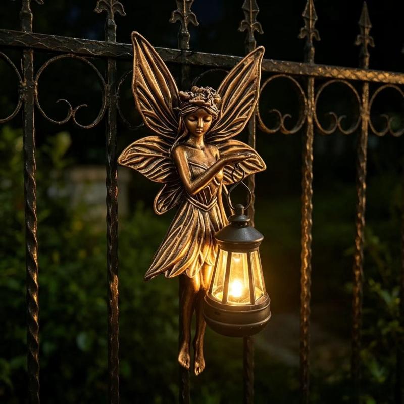 Garden Decorative Wall Sconce with Sunlight Charging for Porch Yard Tree Branch or Entryway, Outdoor Decor Piece Home Accent