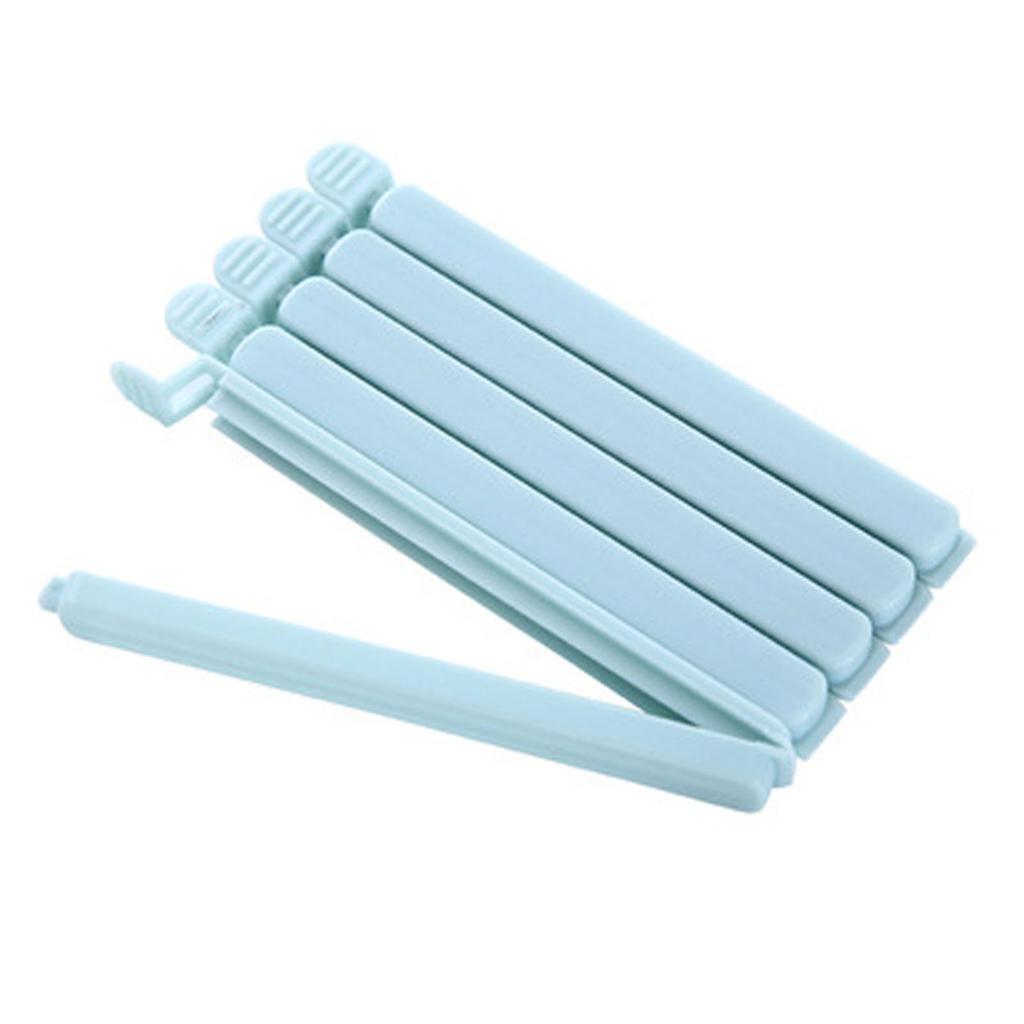5Pcs Food Bag Sealing Clip Plastic Snack Package Storage Reusable Portable L Blue
