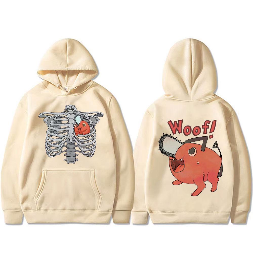 Japanese Anime Chainsaw Man Denji Pochita Skeleton Funny Graphic Hoodie Unisex Clothing Cartoon Casual Oversized Sweatshirt