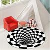 3D Checkered Round Area Rug Bedroom Kitchen Mat Washable Indoor Floor Accent Bathroom Carpet for Living Room Home Office Hallway