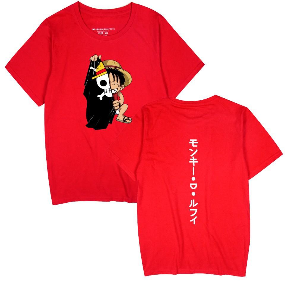 ONE PIECE Shirts Round Neck Short Sleeve Funny Clothes ONE PIECE Cartoon Printed Unisex T-Shirt