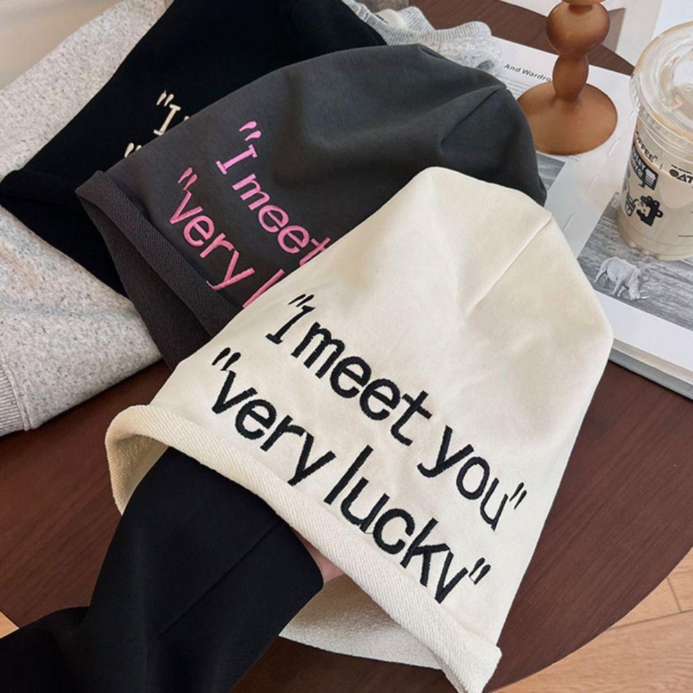 

Embroidery Stacking Hat Korean Style Knitted Hat Fashion Men