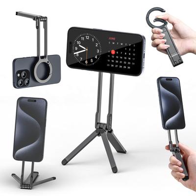 Ulanzi MA30 Smartphone Mini MagSafe Ständer Handheld Selfie Smartphone Mobiltelefon Verstellbar Tischplatte Ideal für Live und Video Metallisches Grau Stativ,