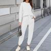 Sets For Women 2 Piece Round Neck Long Sleeve Shirts Colid Sweatpants Pocket Sets