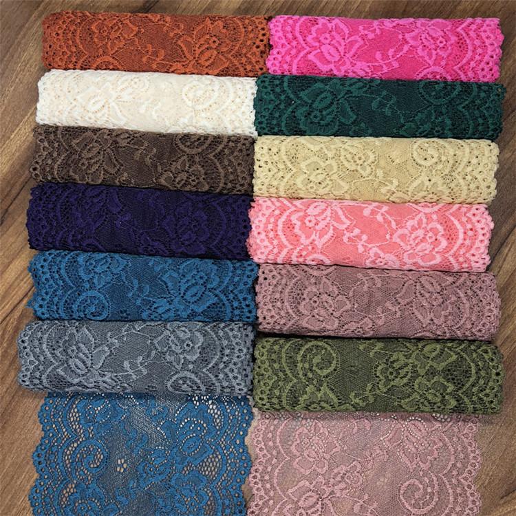 1 Yard Elastic Hollow Flower Embroidery Lace 15 Cm Wide Diy Handicrafts Clothing Sewing Fabric Home Textile Curtain
