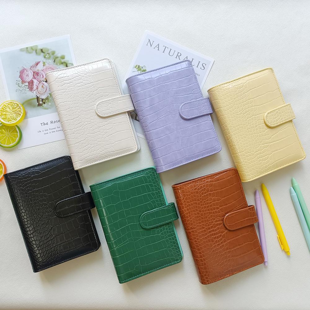 Custom A6 Crocodile PU Leather Budget Binder Notebook Budget Binder Journal Notebook with 6 Rings