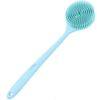 INOVERA (LABEL) 2-in-1 Long Handle Bathing Brushes for Men and Womens - Soft Silicone Back Bath Body Brush with Bristles (Light Blue)