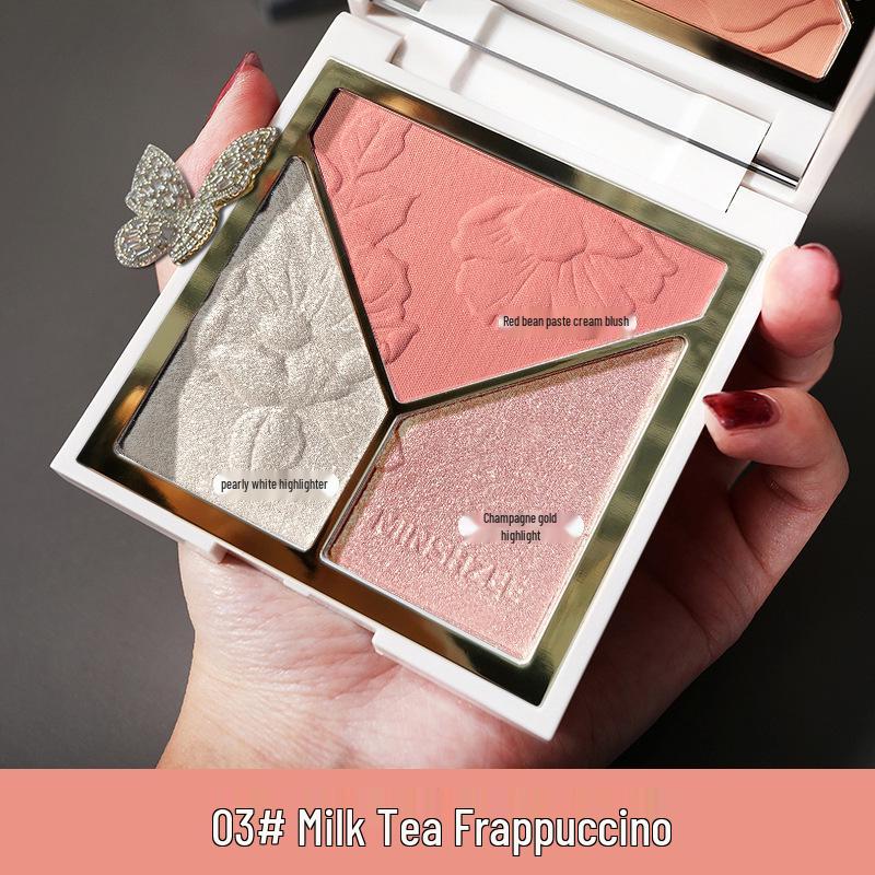 

MINSHZEE Mingxi Zhi Highlight & Contour Palette – Shimmer, Matte, Blush & Nose Shadow Makeup.