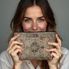New Creative Pattern Zipper Storage Bag Printed Fine Hemp Cloth Bag Women's Multi Functional Makeup Bag