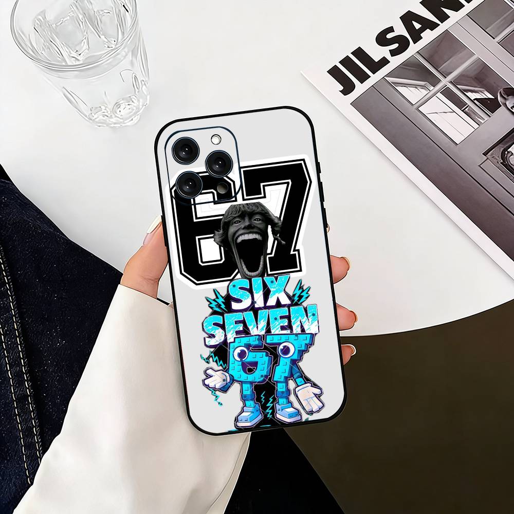 Six Seven 6 7 Phone Case For iPhone 17, 16,15,14,13,12,11 Plus,Pro Max, Others Soft Black Cover