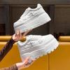 European Station Leather Little White Shoes Women's 2025 New Small Height Increase Star Board Shoes with Skirt Platform Muffin Shoes