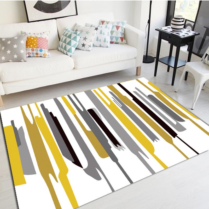 Tištěný koberec Severský obývací pokoj Ložnice Koberec k posteli Vstup do ložnice Protiskluzová podložka na podlahu Rohožka