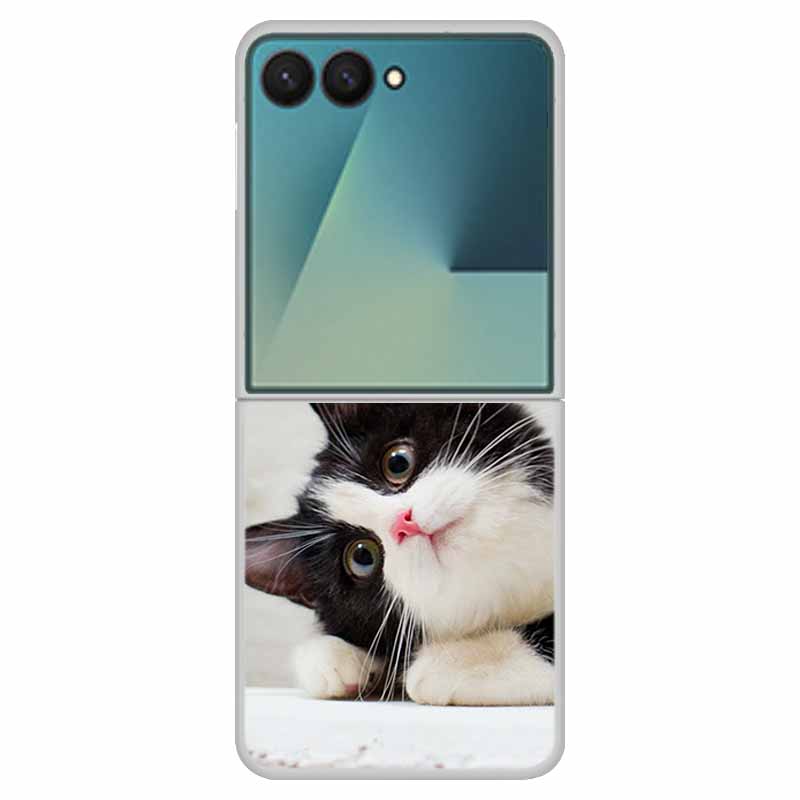 For Samsung Z Flip7 Flowers Case Transparent Hard PC Plastic Cover Shockproof Coque for Funda Samsung Galaxy Z Flip 7 5G Zflip7