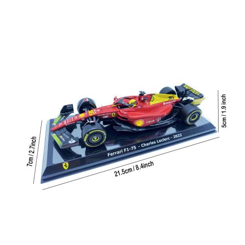HTLNUZD Bburago 1/24 2023 F1-75#16 Leclerc Ferrari 75th Anniversary Alloy Formula One Racing Car Diecast Collectible Vehicle Model for Collection