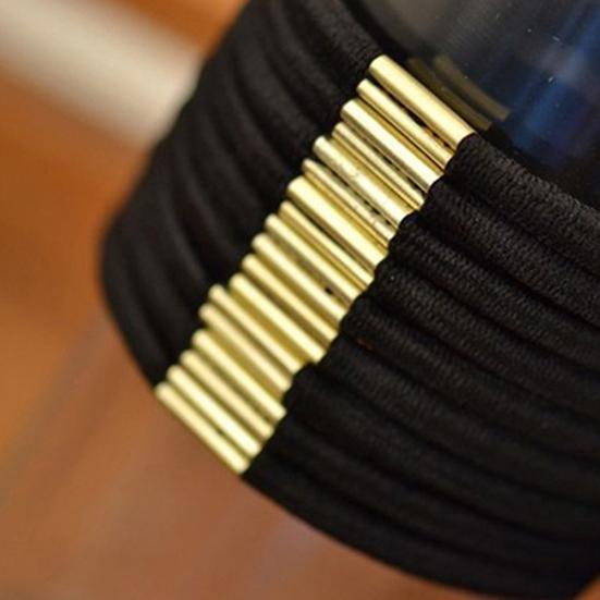 10ks Dívčí černé elastické spony do vlasů Pásek provaz Držák na culík Náramky Scrunchie